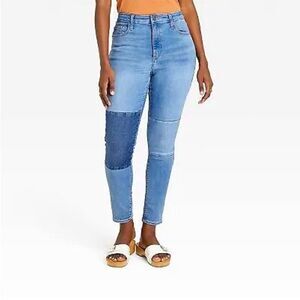 Universal Thread High Rise Skinny Denim Jeans With Patch, Size 12, NWT